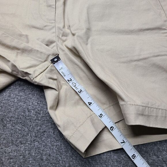 Ann Taylor Loft Shorts Womens 0 Khaki Beige Flat Front 100% Cotton Chino New - Picture 2 of 8